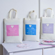 Personalised Keep calm bridesmaid bag 